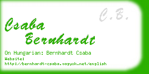csaba bernhardt business card